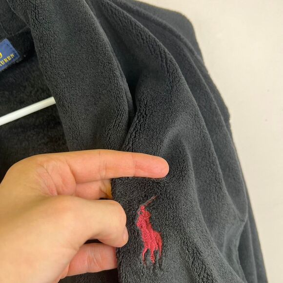 Polo Ralph Lauren Kimono Velour Shawl Robe Navy Plush Big Pony NWT Size Os - Picture 4 of 6